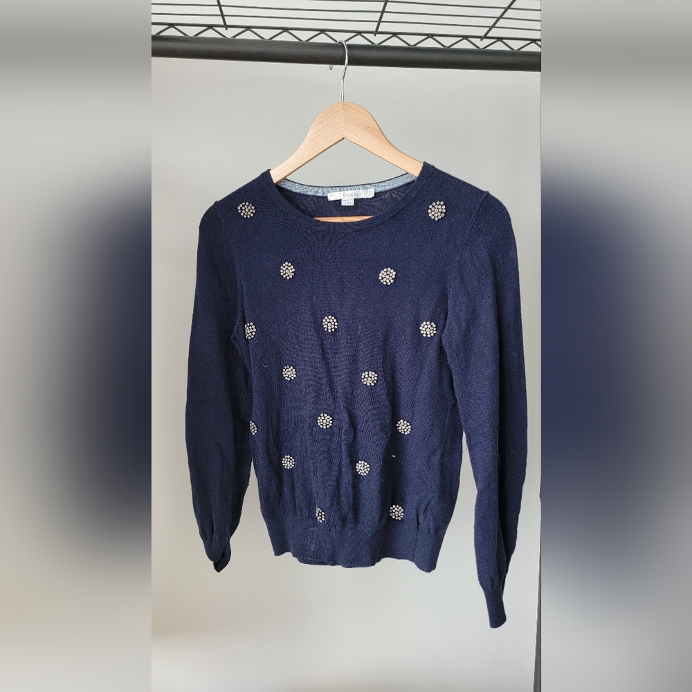 Boden navy sweater with embellishment size 6